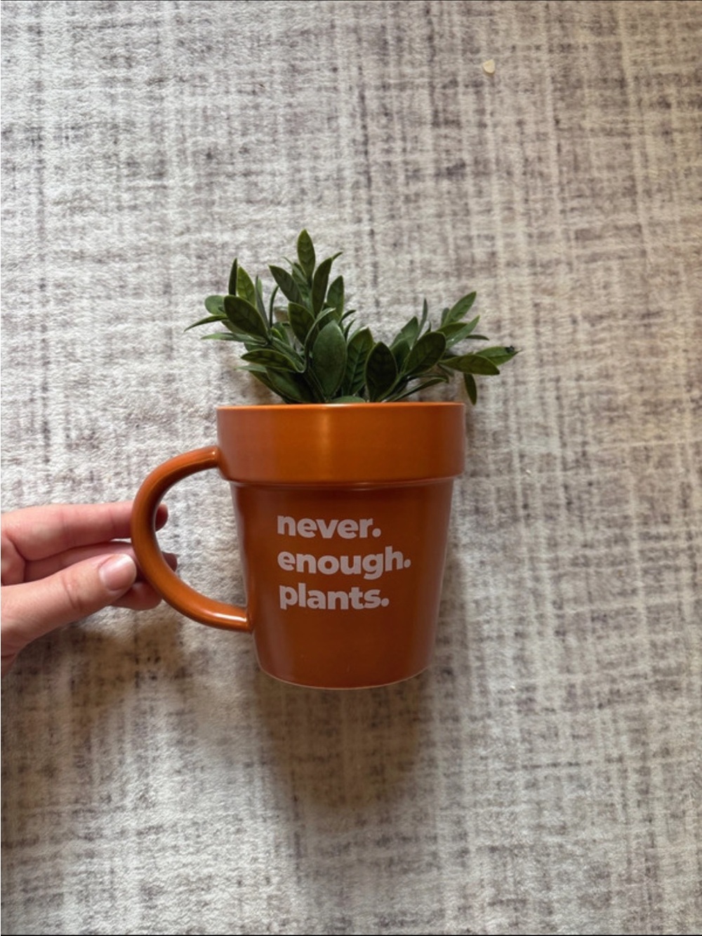 Never Enough Plants Orange Ceramic Plant Mug